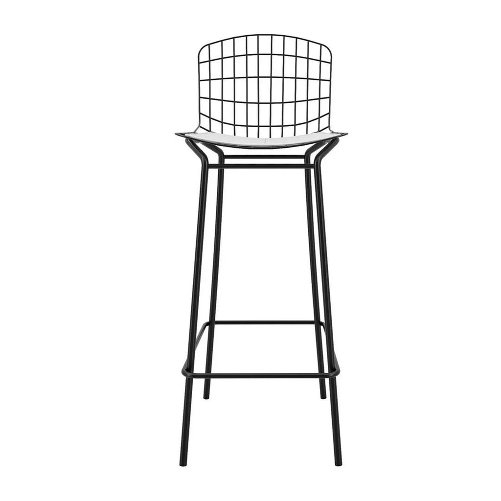 Black and White Barstool, Set of 3 with Seat Cushion M77797