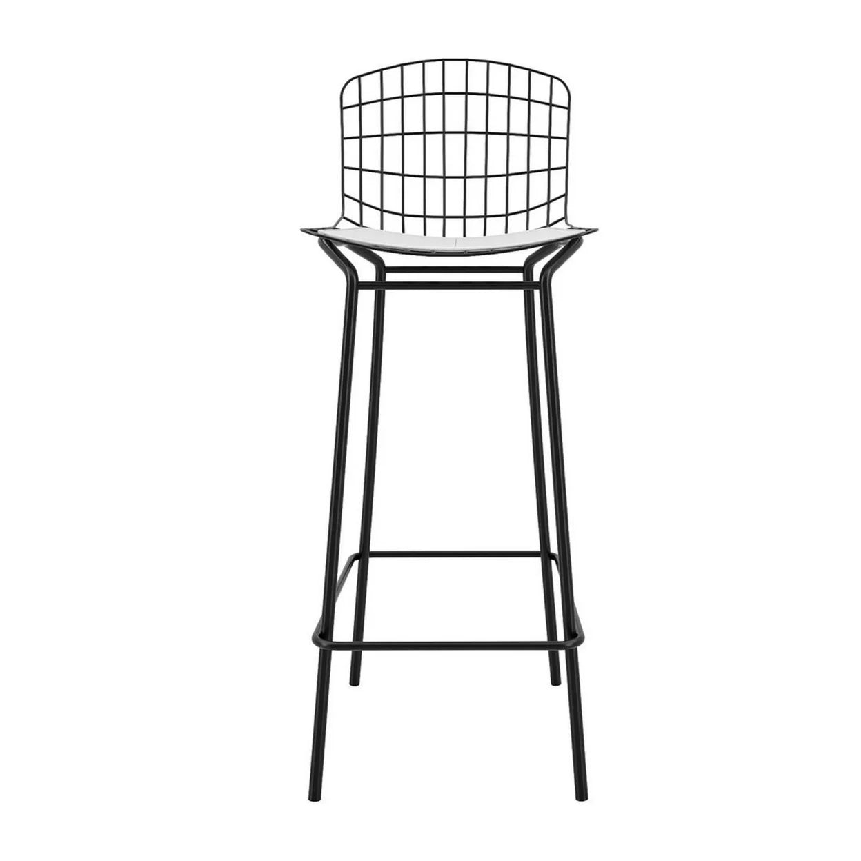 Black and White Barstool, Set of 3 with Seat Cushion M77797