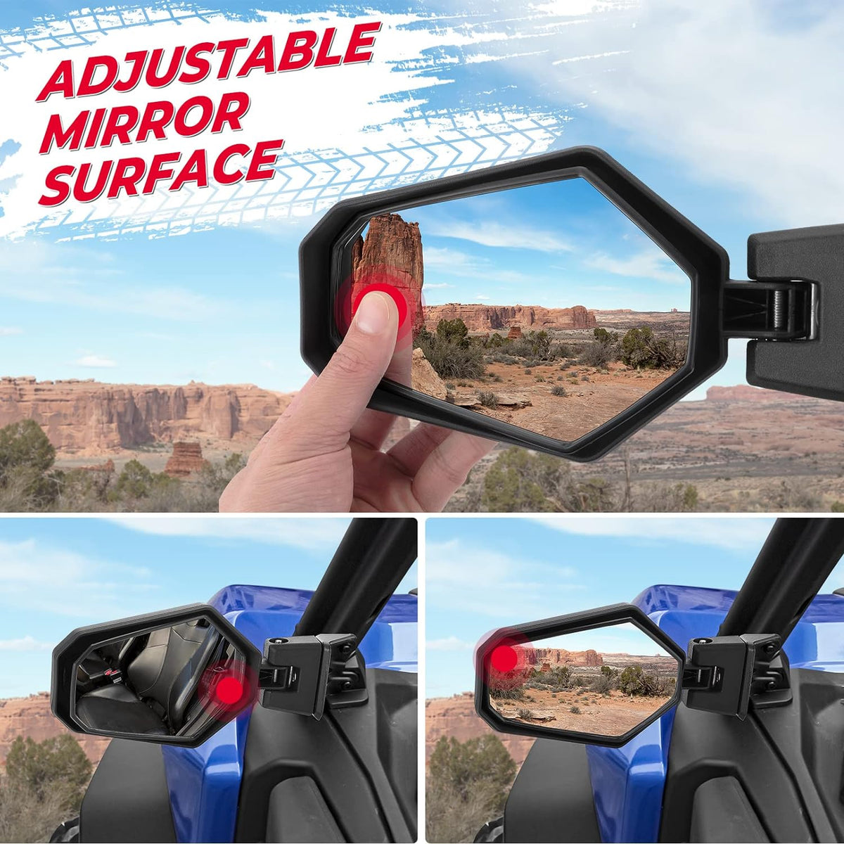 Adjustable Folding Rear View UTV Side Mirrors P254838