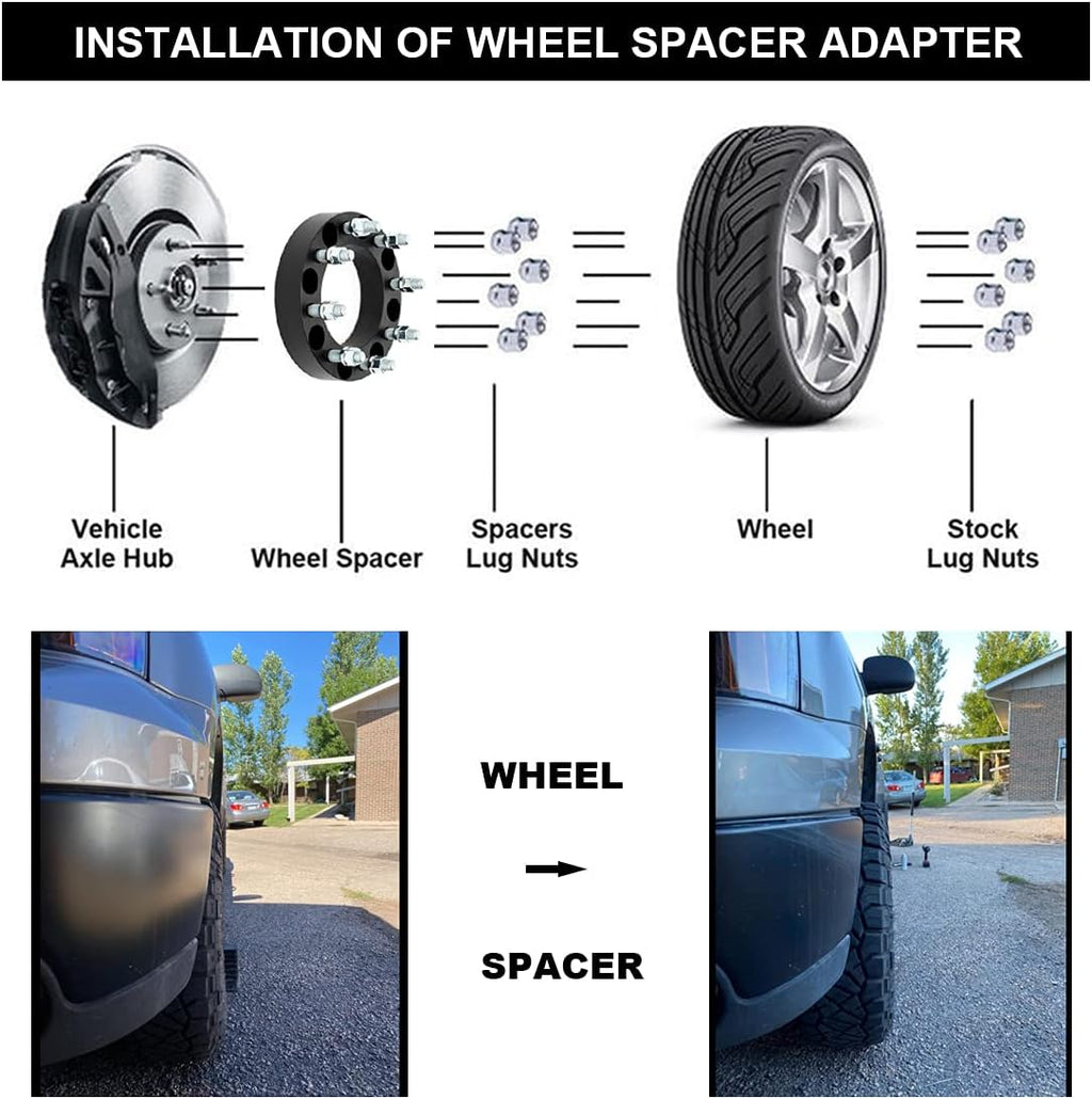 Black Forged 2 Inch Wheel Adapters Pack of 4 K925
