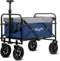 Blue Collapsible Utility Wagon with All Terrain Big Wheels M9849