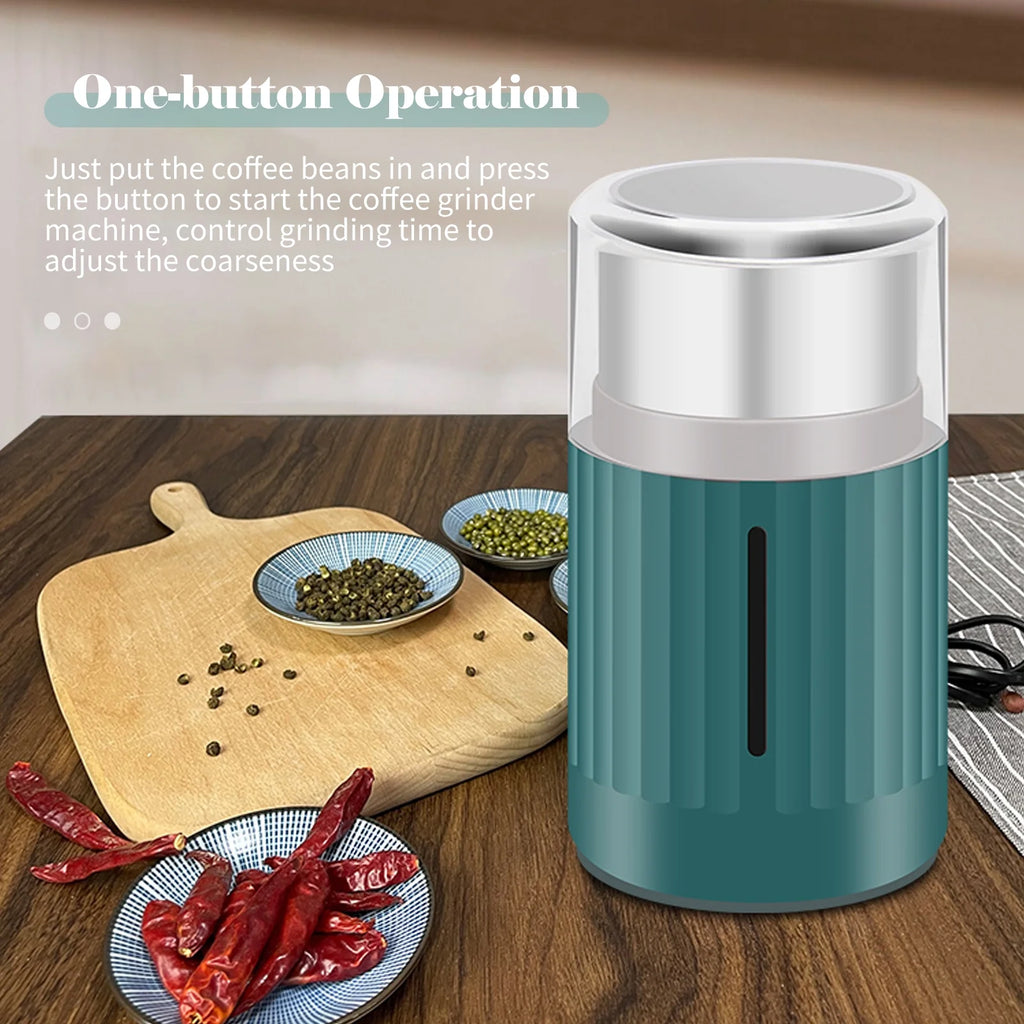 Stainless Steel Electric Coffee Bean Grinder 200W Q5734