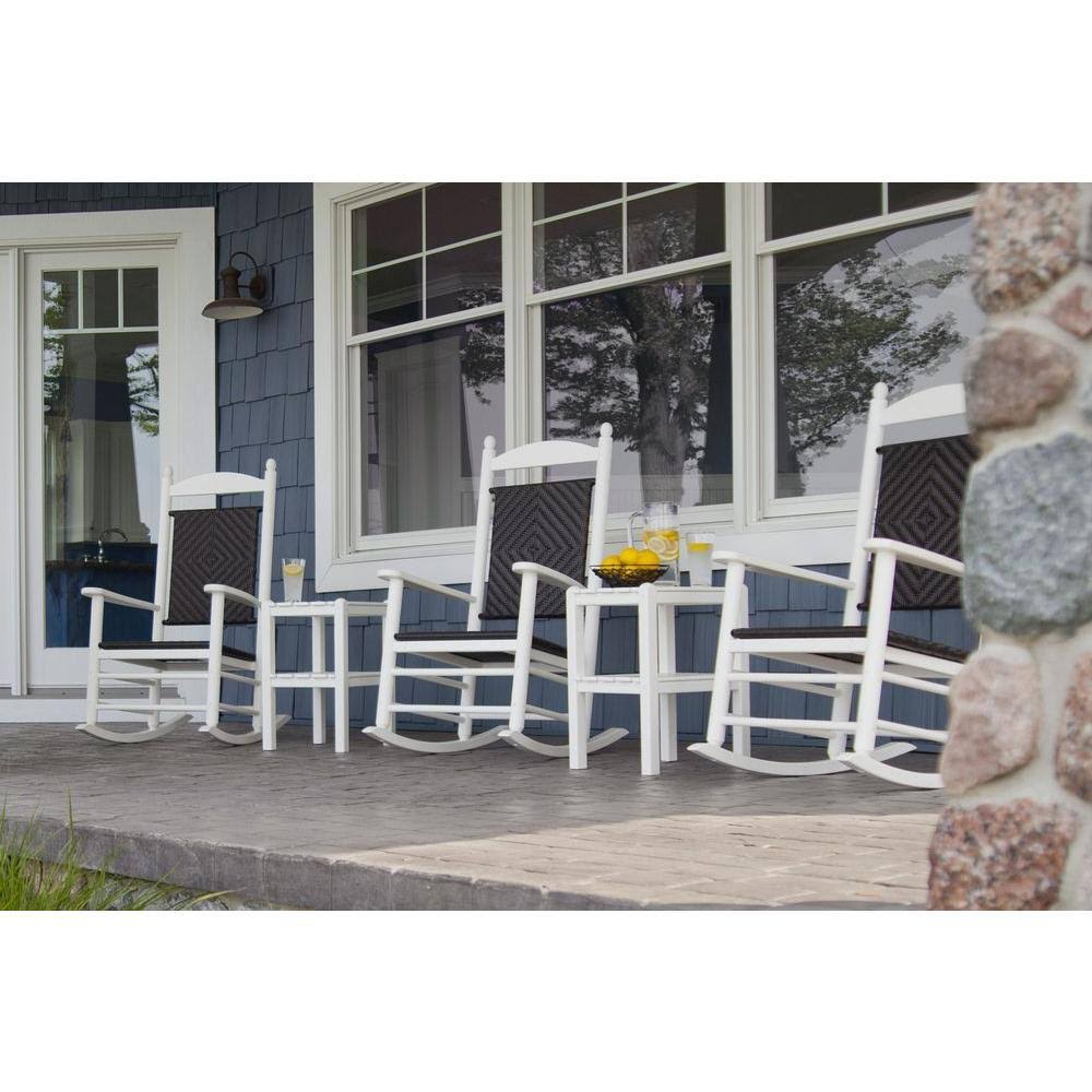 White/Tigerwood Woven Rocking Chair E598