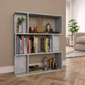 Concrete Gray Chipboard Book Cabinet Room Divider K24268