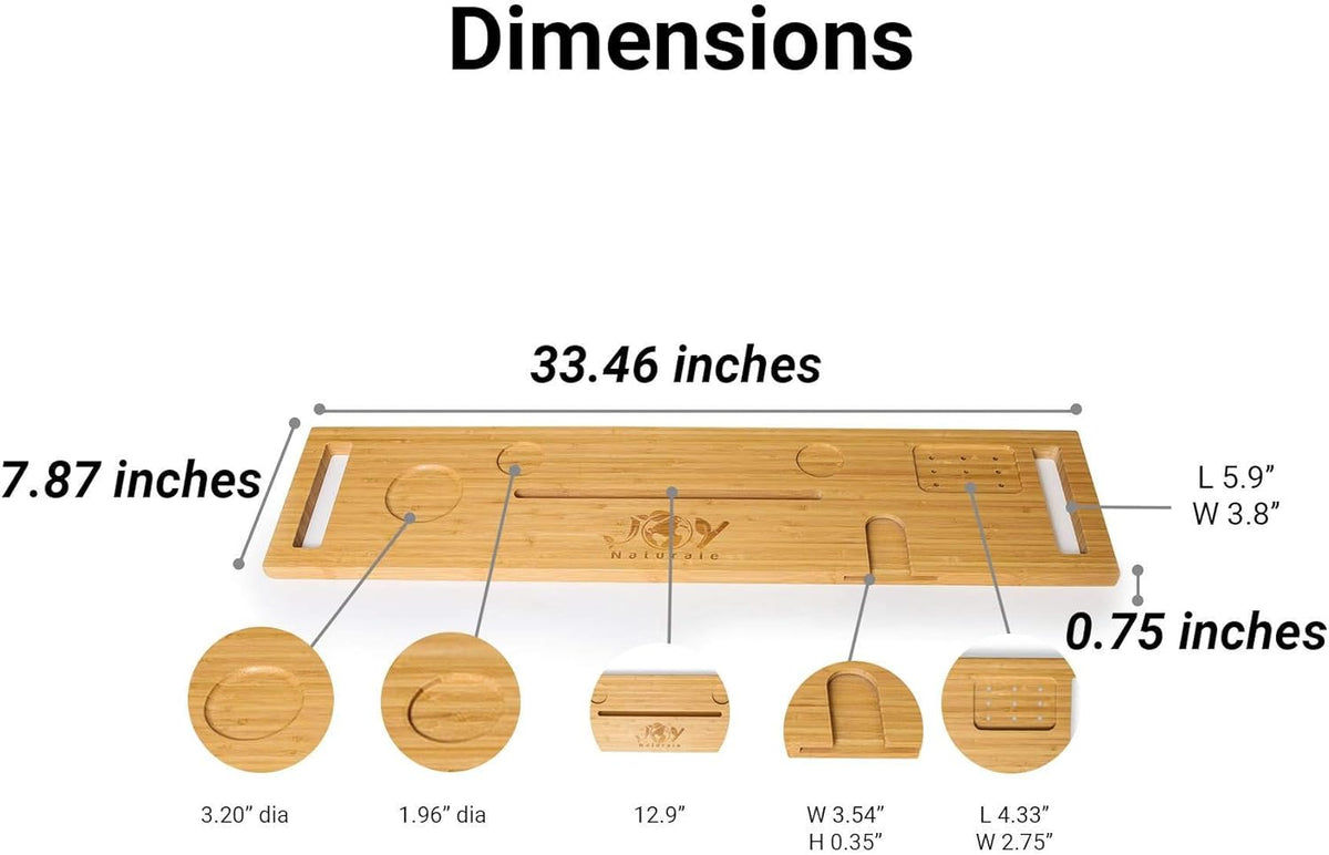 Bamboo Bathtub Caddy Tray, Pack of 2 D998
