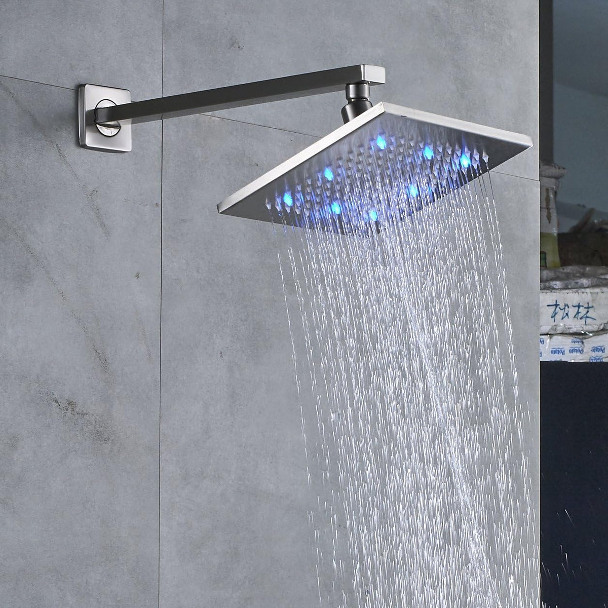 Brushed Nickel 8-inch Rainfall Shower Set with Tub Spout Tap T703