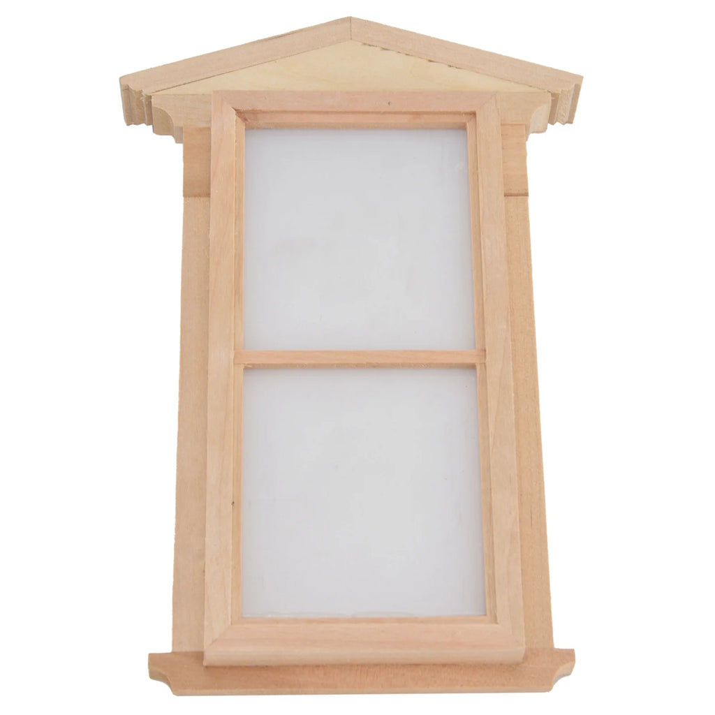 1:12 Wooden Unpainted Dollhouse Door Window Miniature Decoration Accessories L565