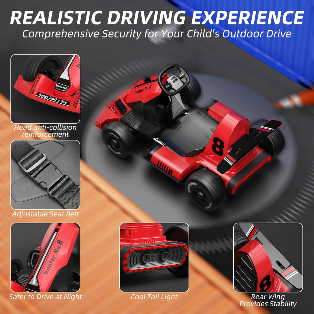Red 12V7Ah Electric Drift Go Kart with Remote Control R833913