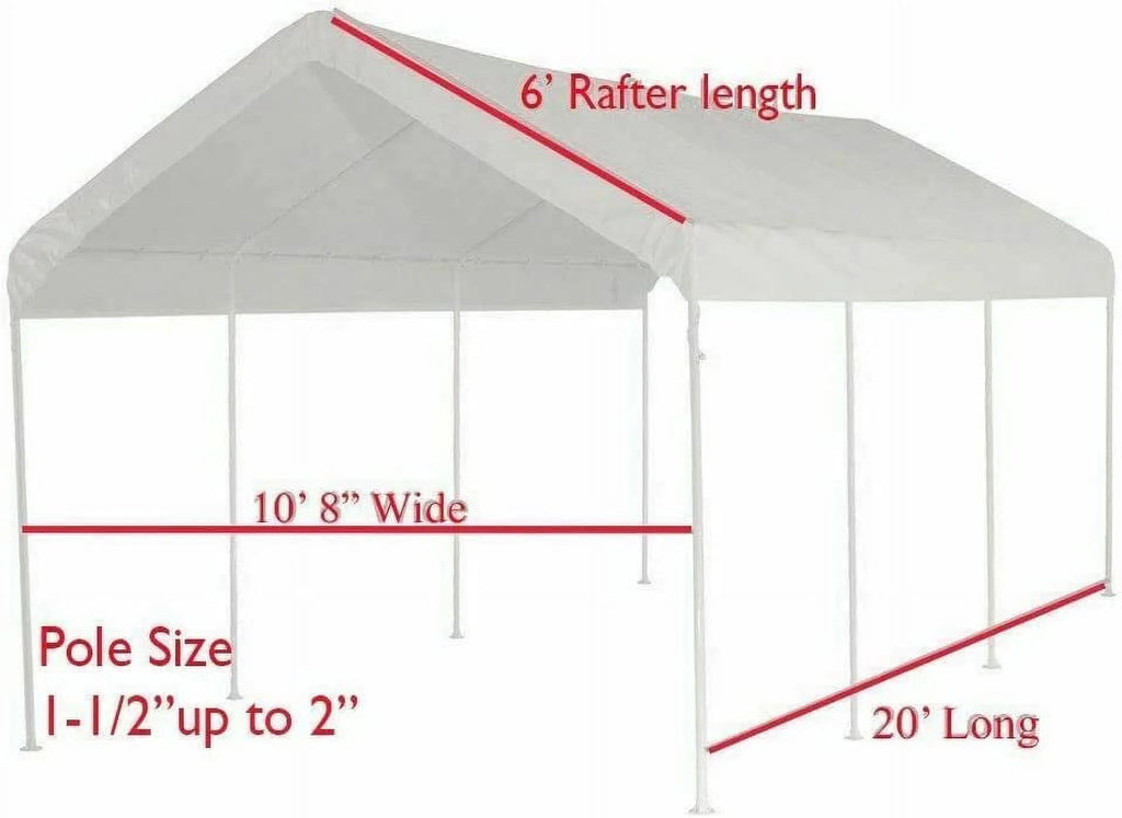 White 10X20 Canopy Tarp Set 5pc Valanced Tarp Kit Carport X14564
