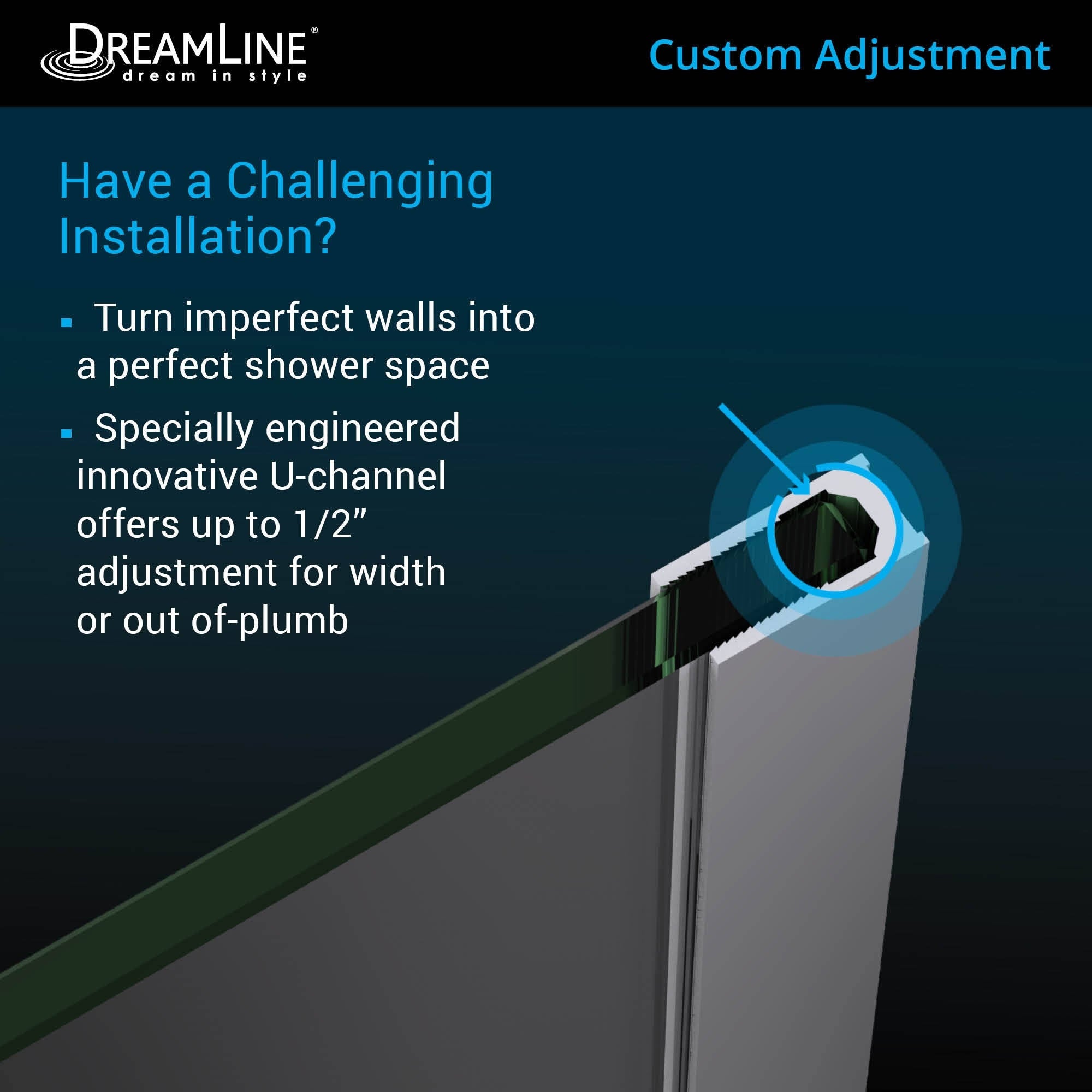 Hinged Shower Door, Oil Rubbed Bronze Finish Hardware H48848