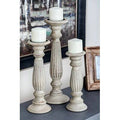 3 Piece Wood Candlestick Set L576