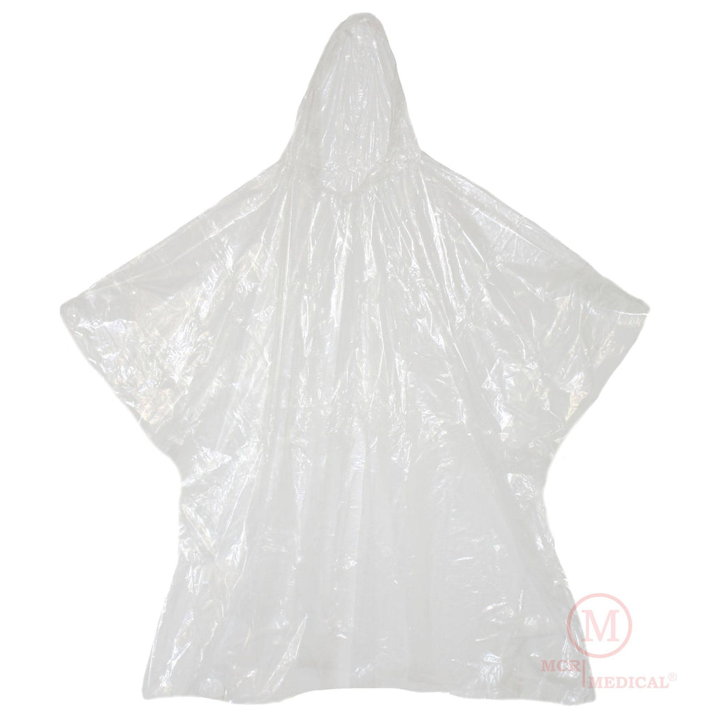 Clear Emergency Rain Ponchos with Hood Z468438
