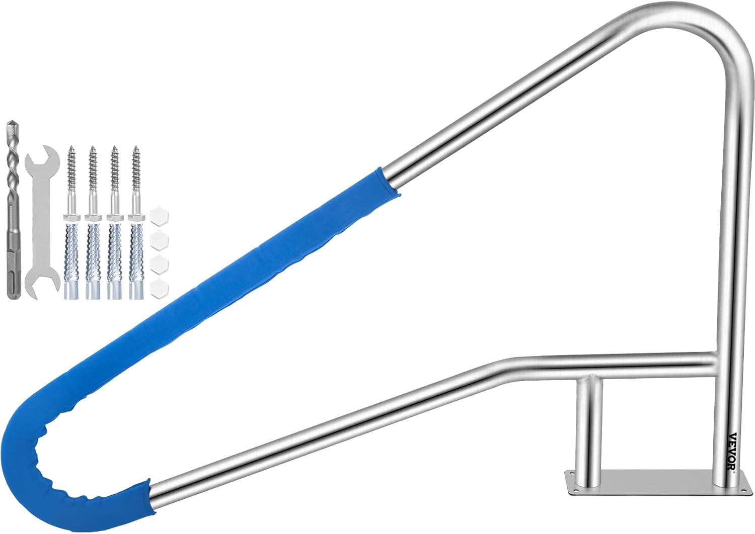 304 Stainless Steel Pool Handrail with Blue Grip Cover W448580