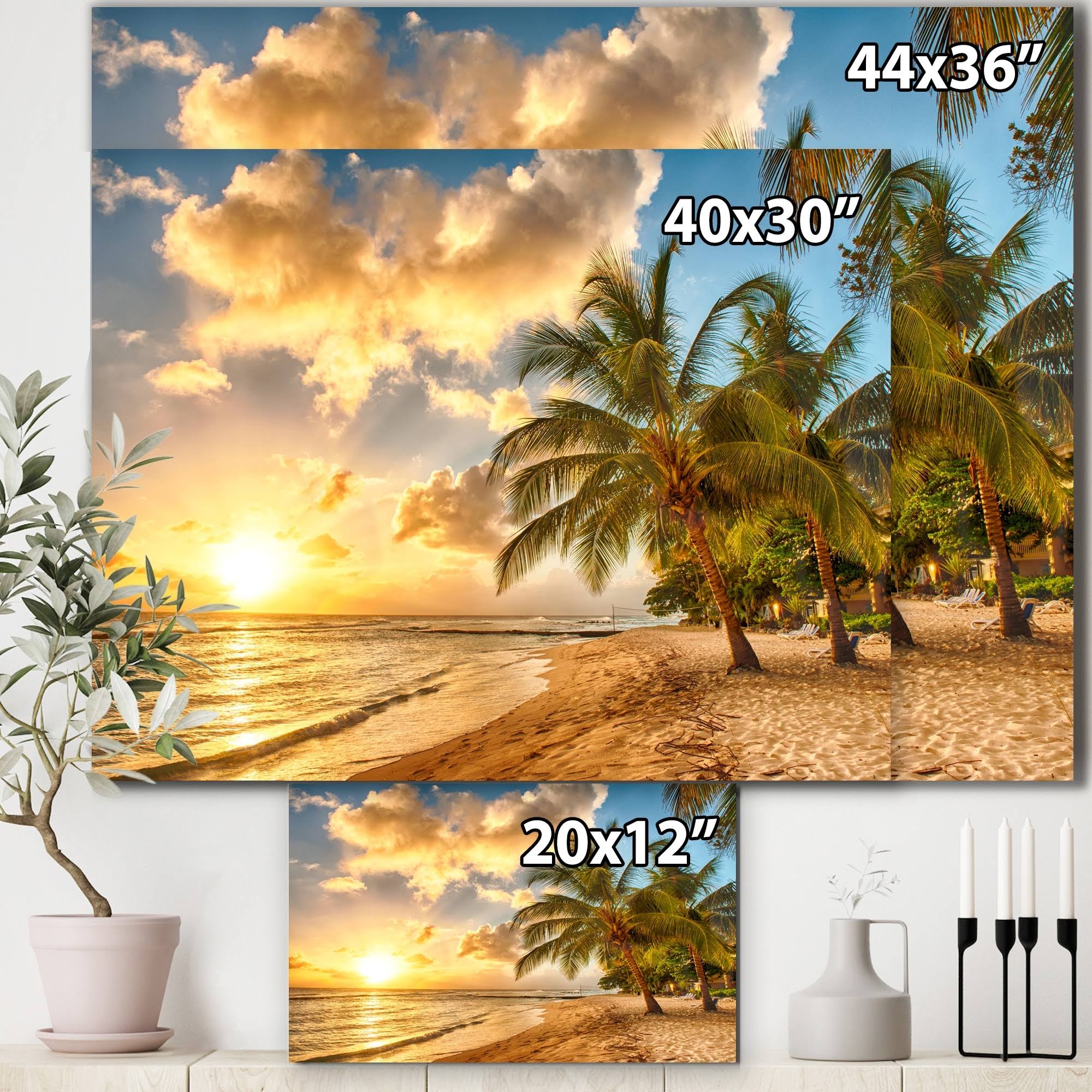 40 inch x 20 inch Seascape Canvas Artwork P968