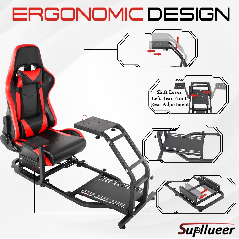 Racing Simulator Cockpit with Gaming Seat J273