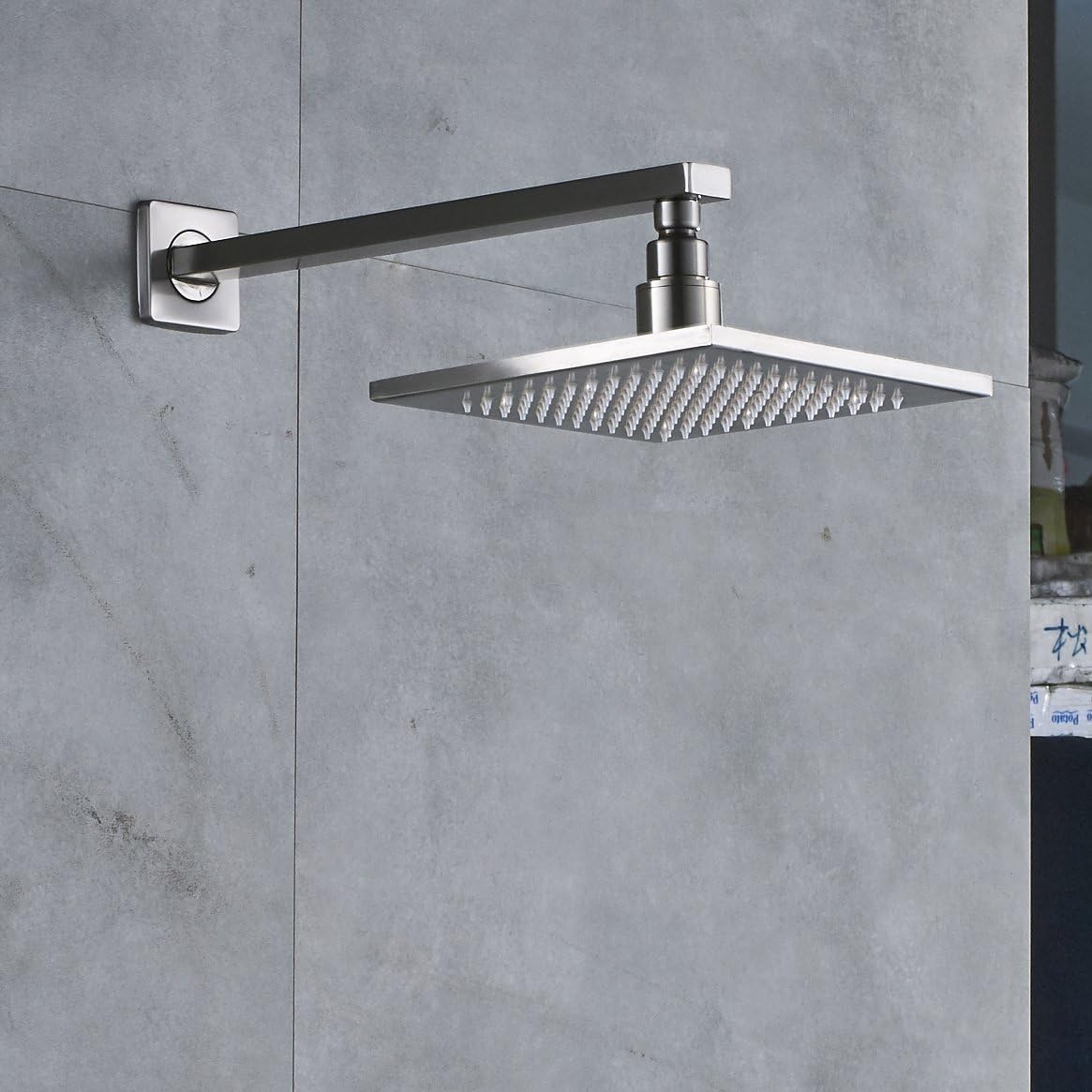 Brushed Nickel 8-inch Rainfall Shower Set with Tub Spout Tap T703