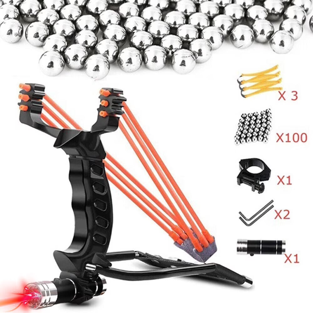 Slingshot with 100 Ammo Balls and 3 Bands X547