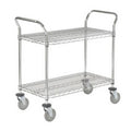 Chrome 2 Shelf Utility Cart with Polyurethane Casters M792