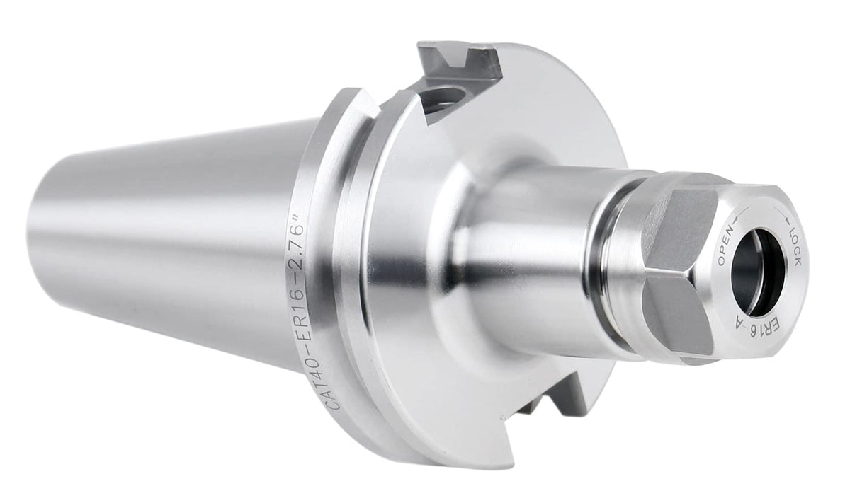 Cat40 V-Flange Collet Chuck for Er16 Collets, Draw Bar Thread 5/8-11'', 2.76'' Projection Length S990
