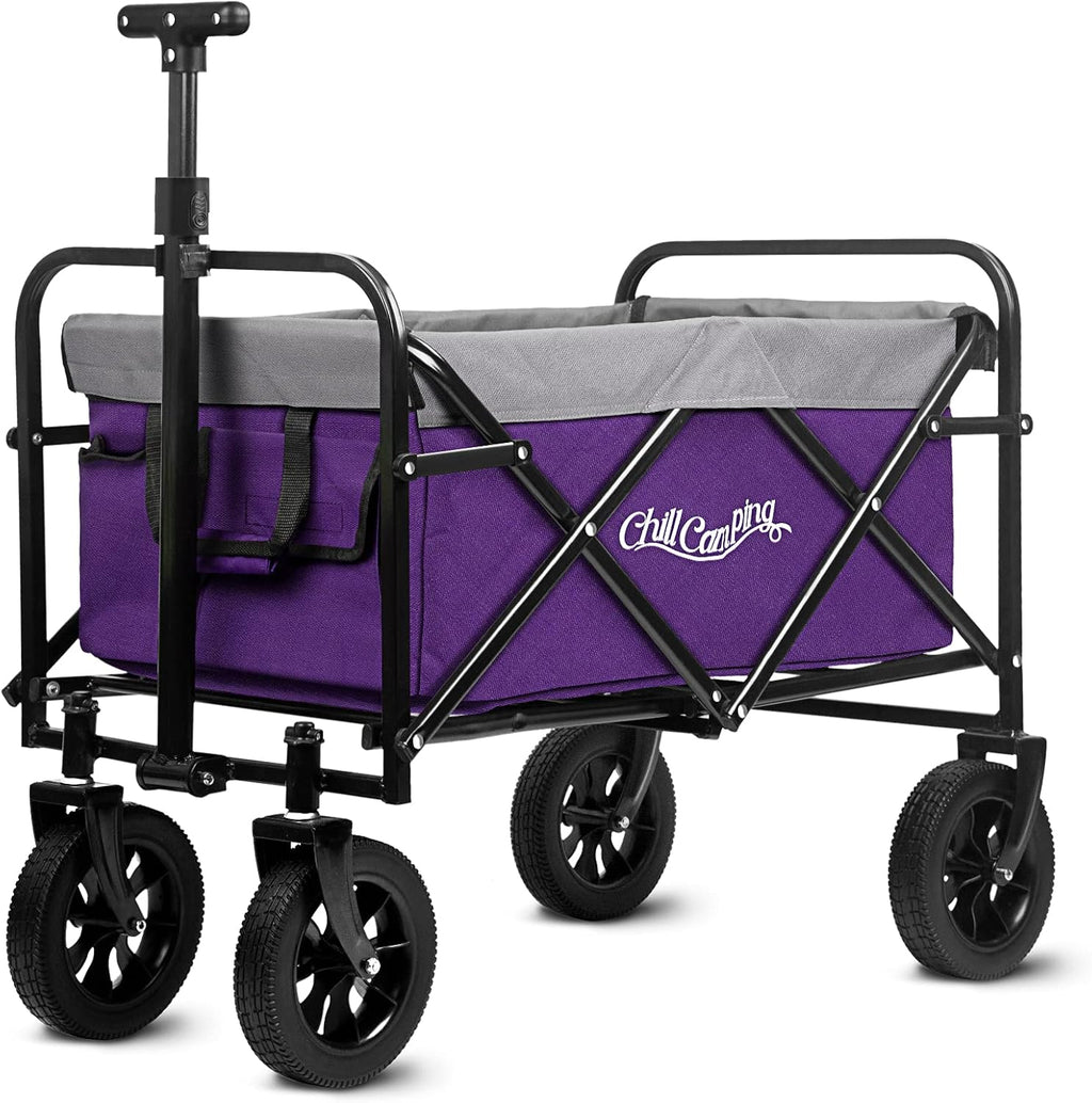Blue Collapsible Utility Wagon with All Terrain Big Wheels M9849