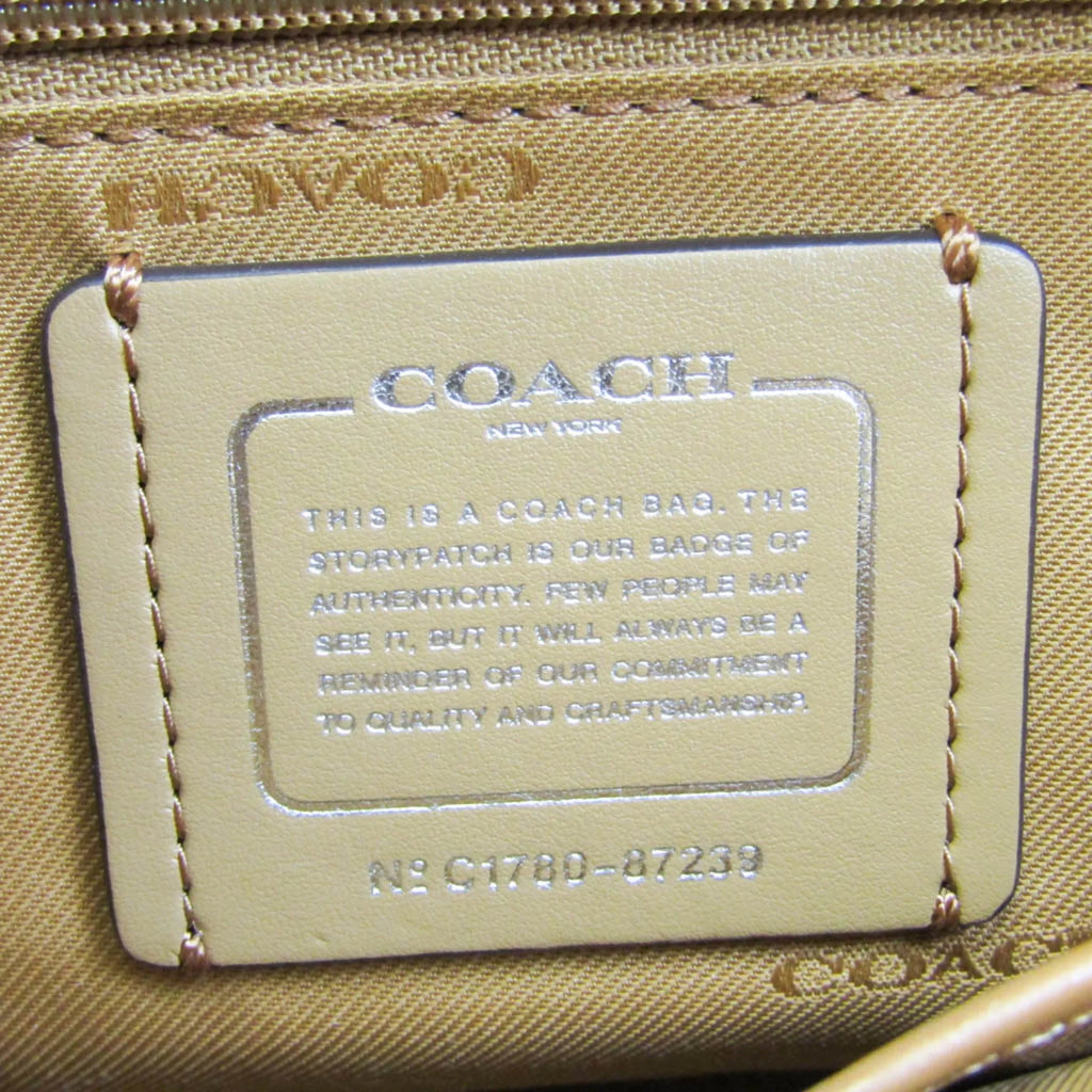Leather Shoulder Bag Tote Bag Camel S3415