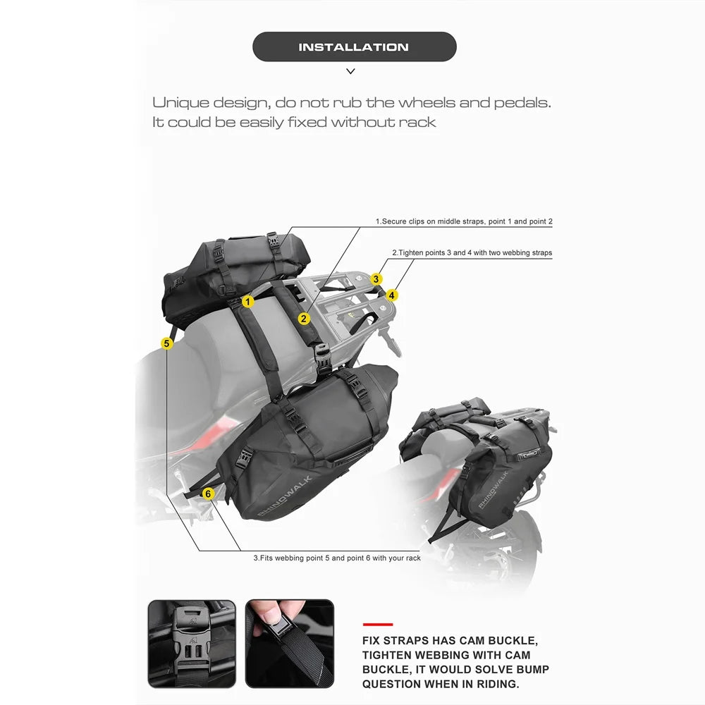 Motorcycle Rearseat Bag Large Capacity Universal Riding Rear Bag C291