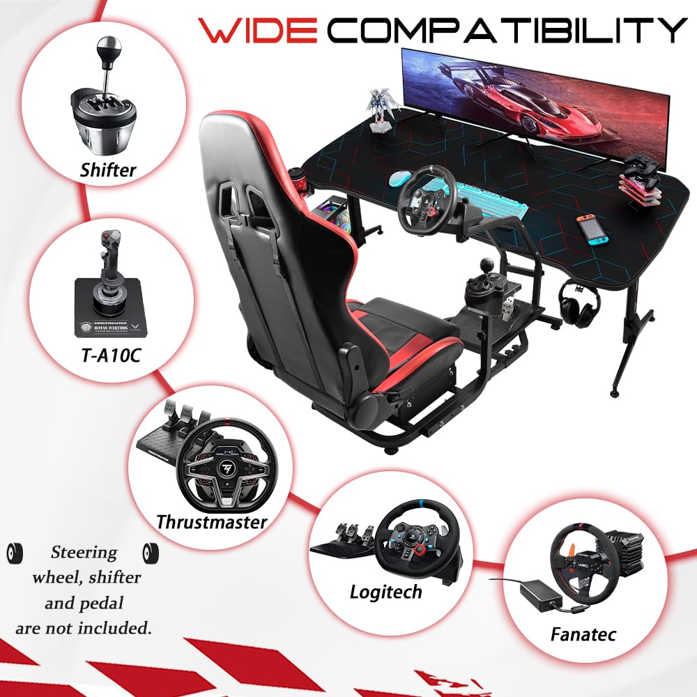 Racing Simulator Cockpit with Gaming Seat J273