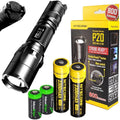 800 Lumen LED Tactical Flashlight with 2 Rechargeable 18650 Batteries and 2 CR123A Lithium Batteries R4215
