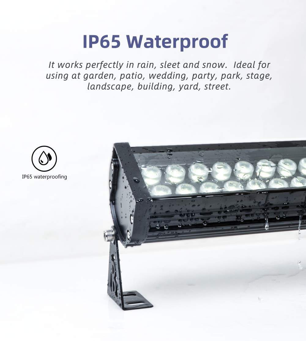 72W LED Wall Washer Lights, 5000K Daylight White Linear Strip Light, 3.2ft, 120V, IP65 Waterproof Y3389