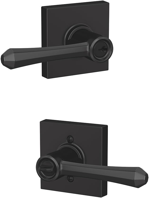 Matte Black Keyed Entry Lever Lock Pack of 2 I66206