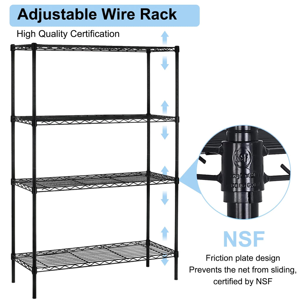 4 Shelf Wire Shelving Unit, 36" L x 14" W x 54" H C71239