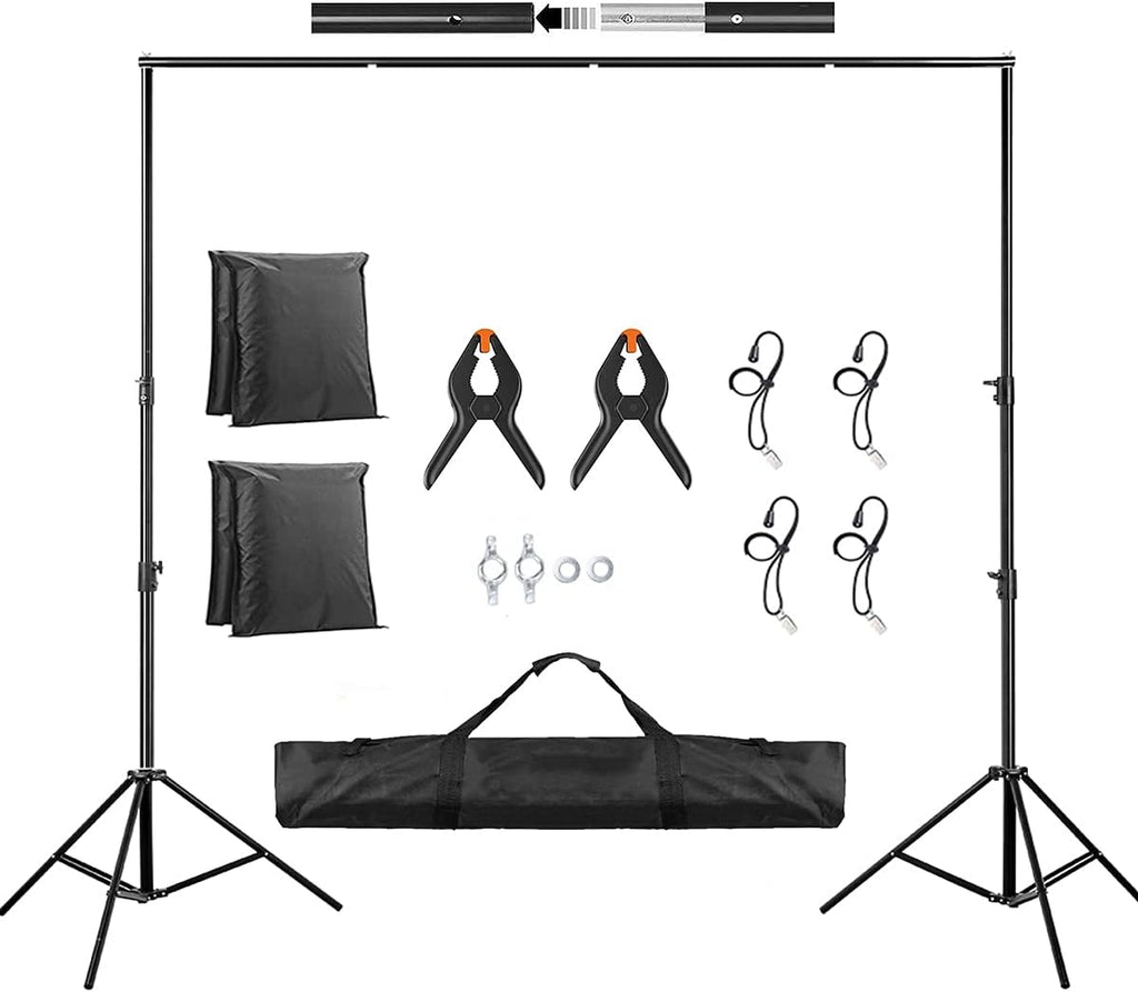 Backdrop Stand 6.5x10ft/2x3m Heavy Duty Background Stand Support System with Carrying Bag B585