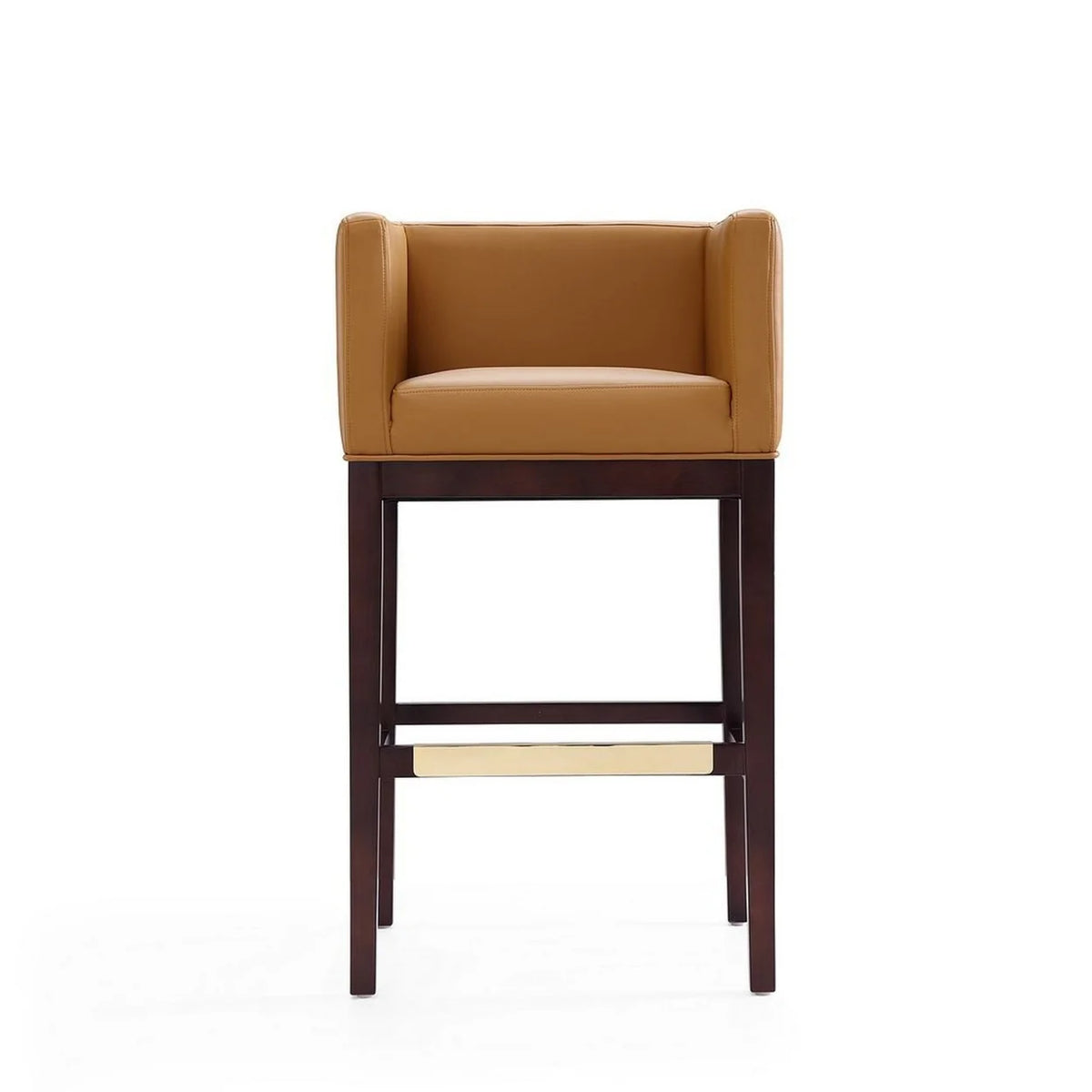 Camel and Dark Walnut Beech Wood Barstool (Set of 2) Z1926