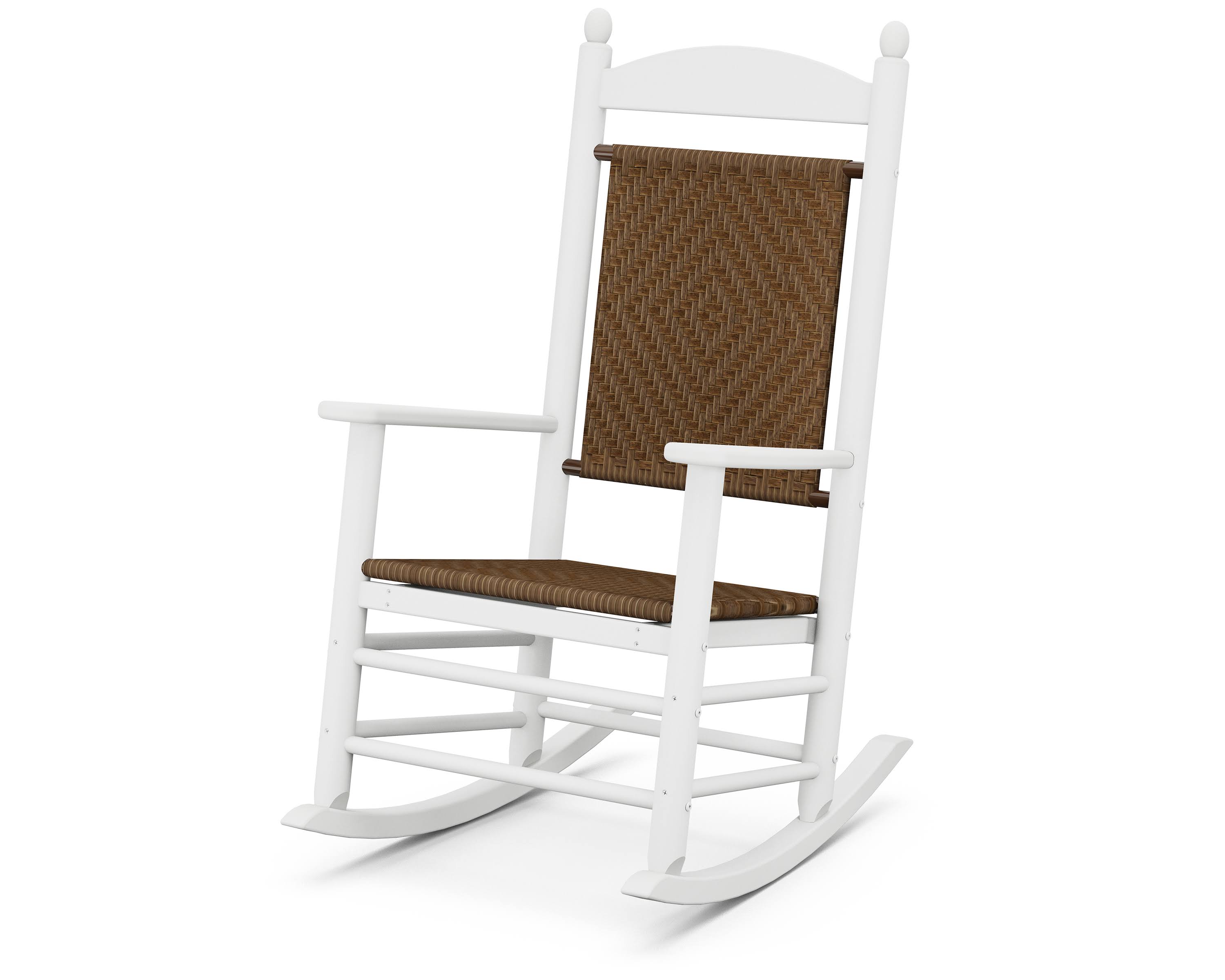 White/Tigerwood Woven Rocking Chair E598