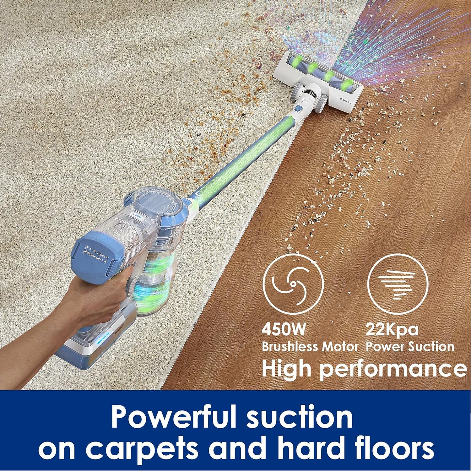 Cordless Stick Vacuum Cleaner with 2 Powered Cleaner Head H94949