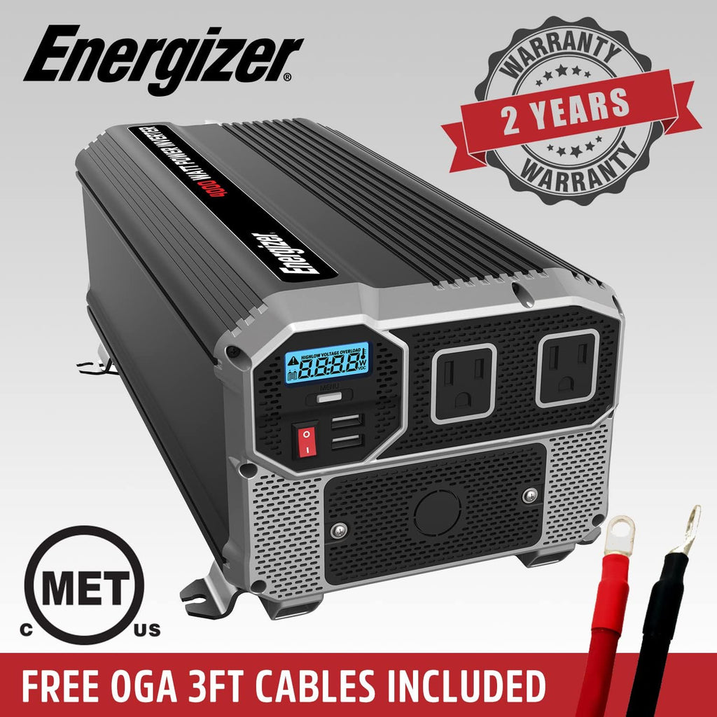 1500 Watts Modified Sine Wave Car Power Inverter, 12v to 110v, Two AC Outlets, Two USB Ports V2828