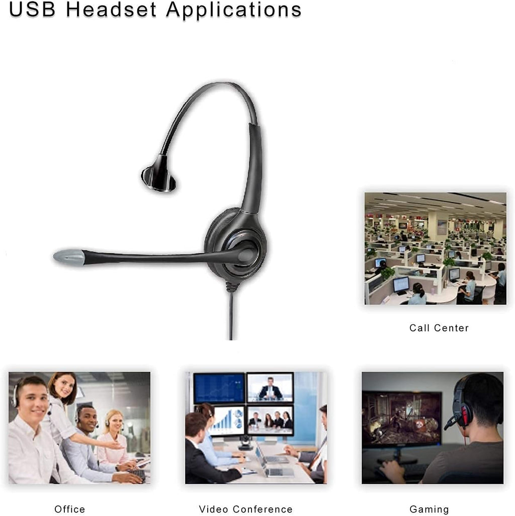 Corded Monaural USB Headset with Noise Cancelling Microphone R642315