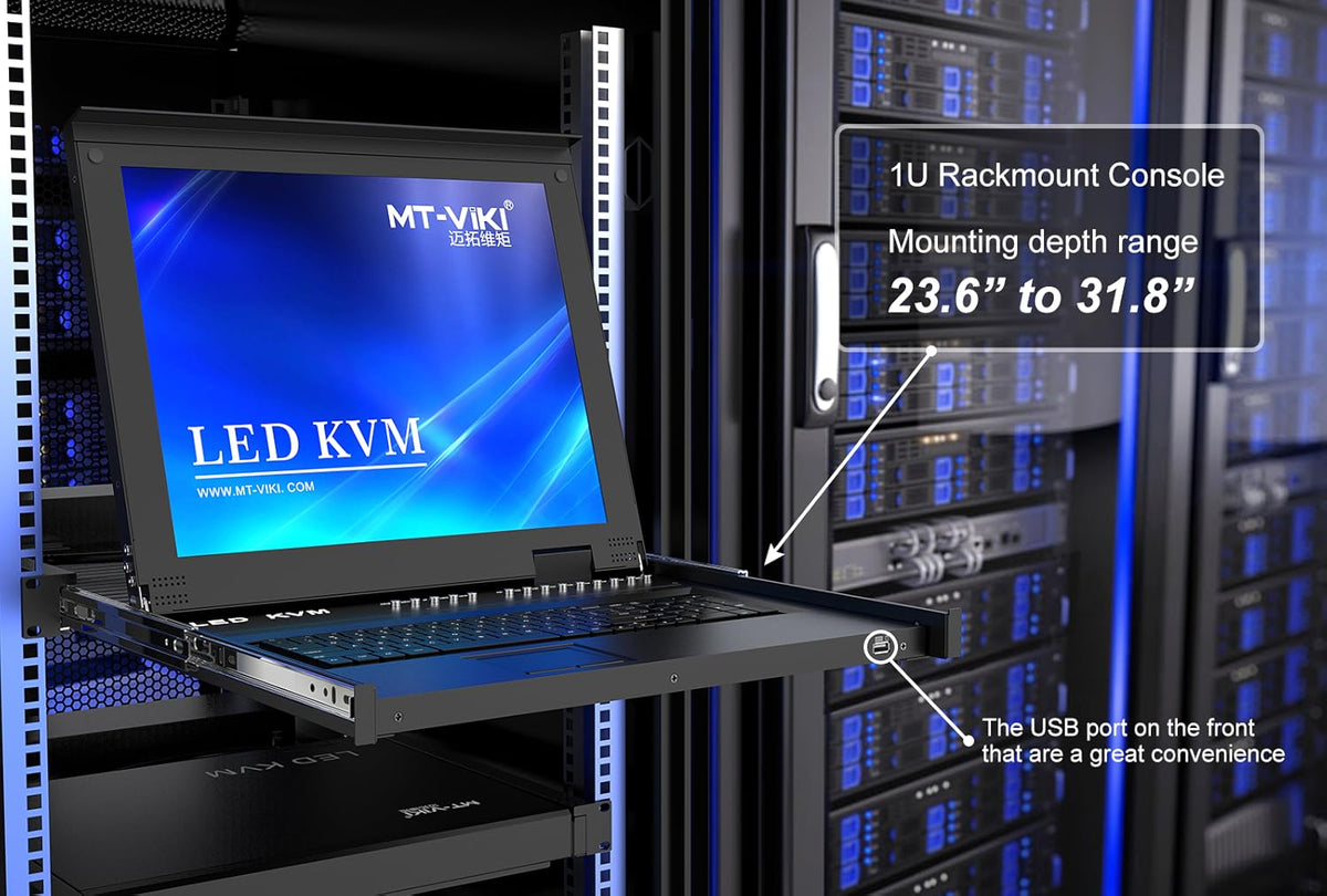 8 Port LCD KVM Console with Cables F2515