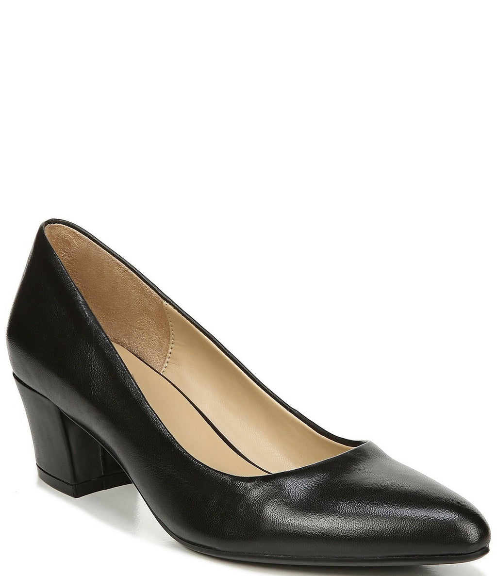 Black Leather Pumps Z55563