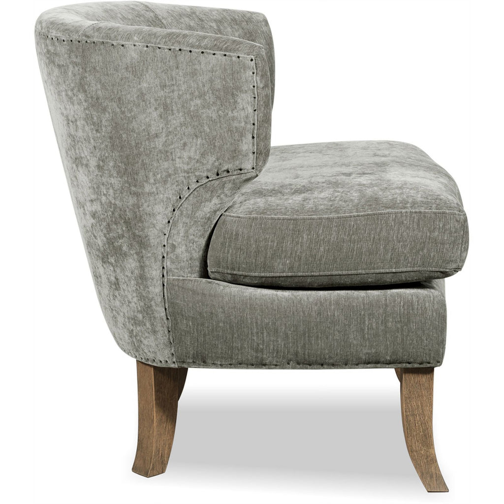 Smoke Gray Crushed Velvet Wingback Chair L719