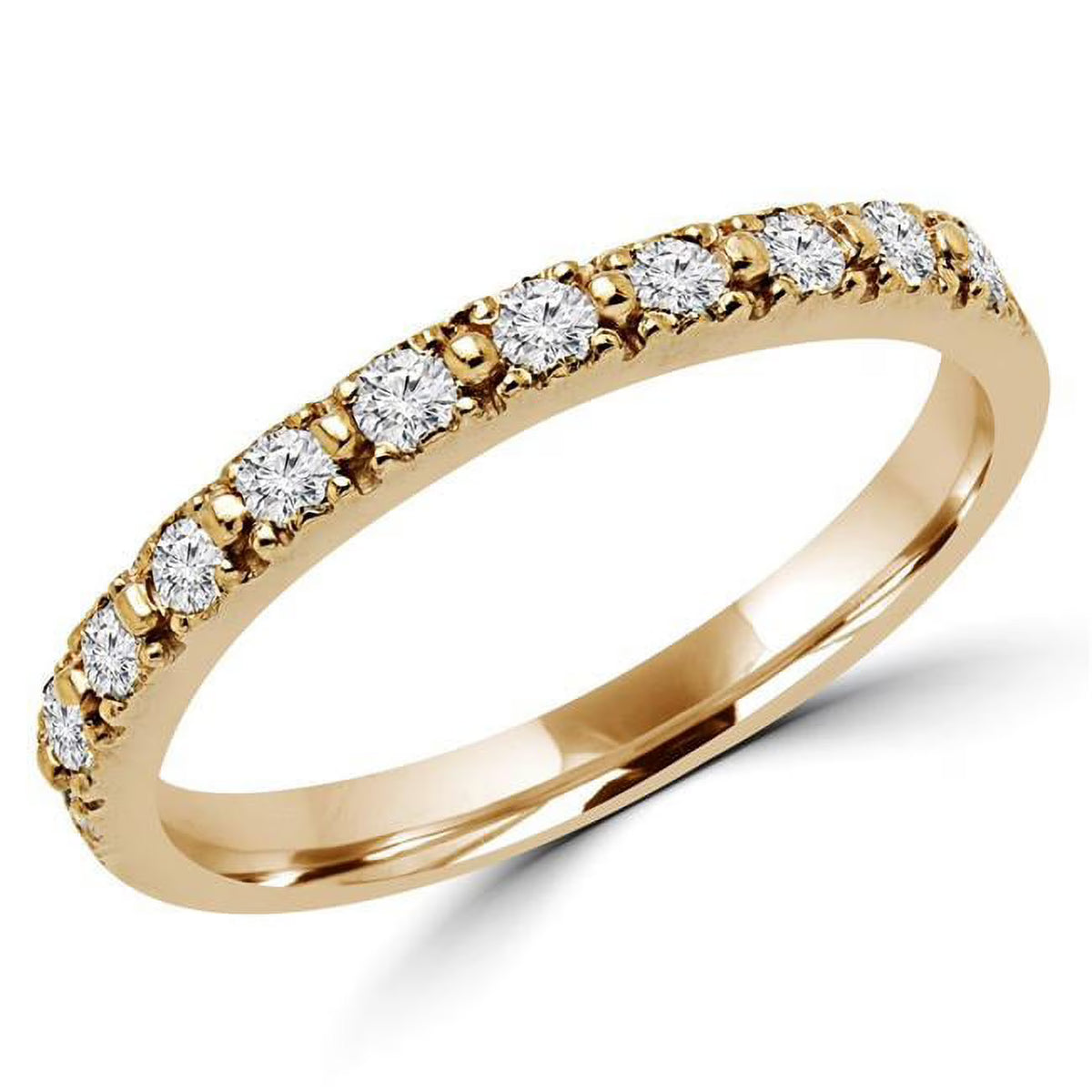 14K Yellow Gold Semi-Eternity Wedding Band Ring L54878