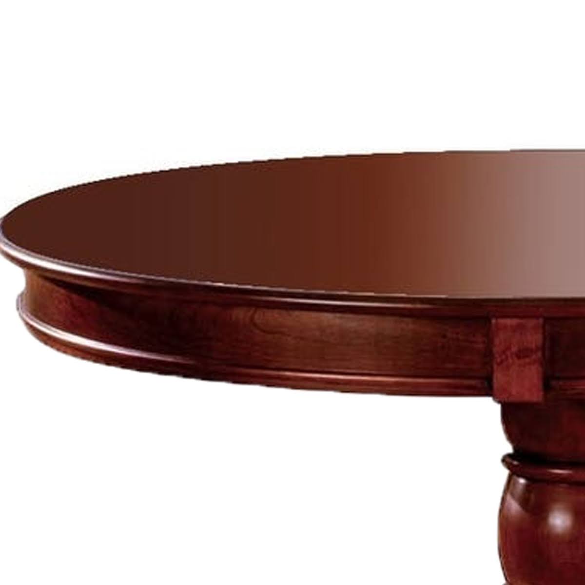 Cherry Brown Wooden Table with Round Top and Pedestal Base A67156