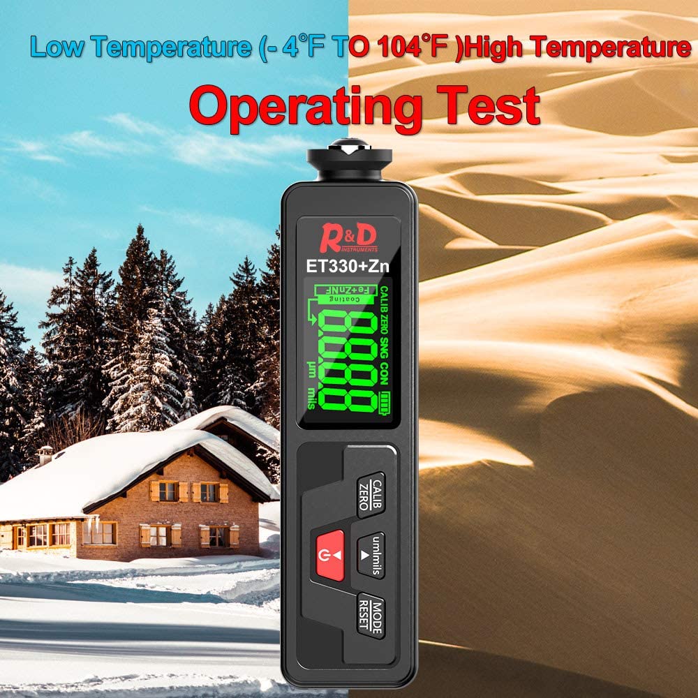 ET-330 Digital Paint Thickness Gauge with LCD Back Light, 0-1500 um, Pack of 2 S5521