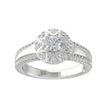 14K White Gold Diamond Halo Engagement Ring M29458