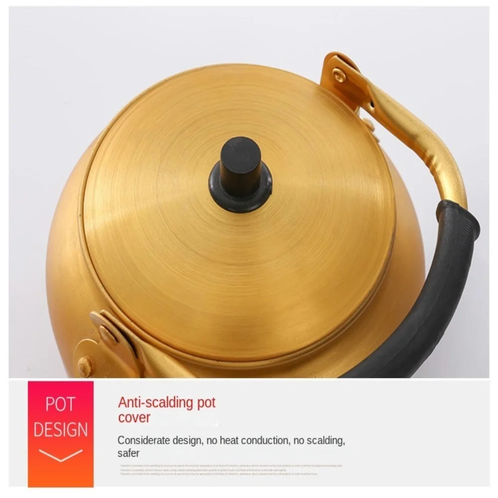 Gold Aluminum Portable Coffee Pot Teapot H628