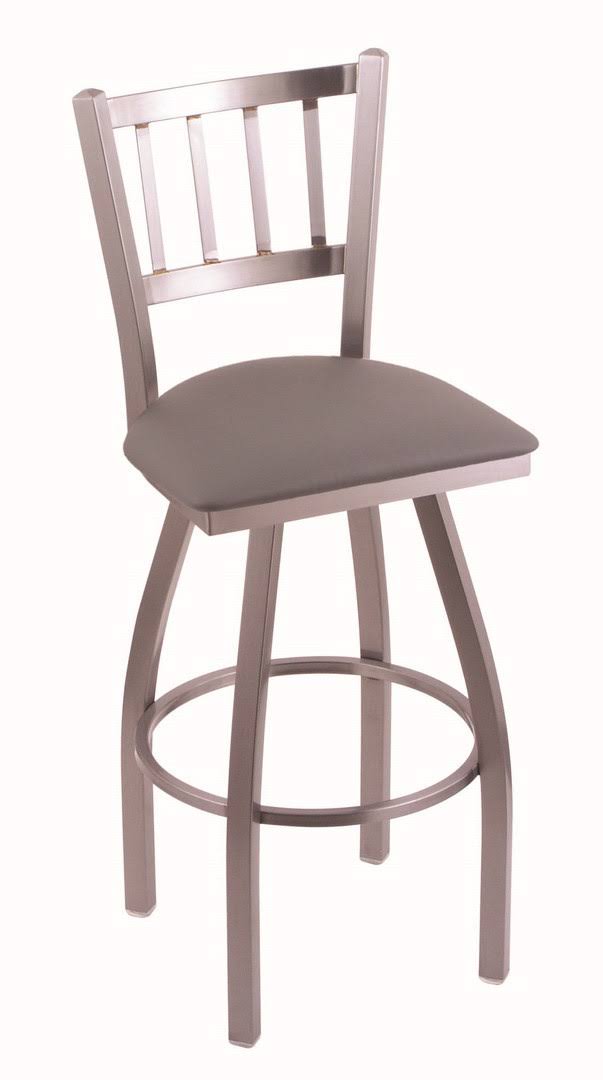 30x22 Stainless Swivel Stool with Medium Grey Seat R50156