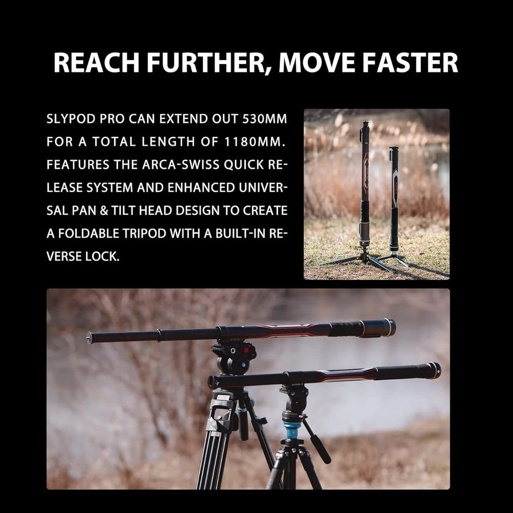 Motorized Monopod Camera Slider, Carbon Fiber, Vertical Payload 13Lb, Extendable to 54.3 in D8684