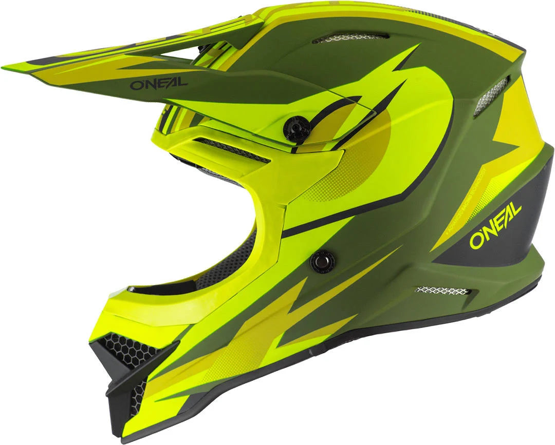 Motocross Helmet, green-yellow, Size S P751