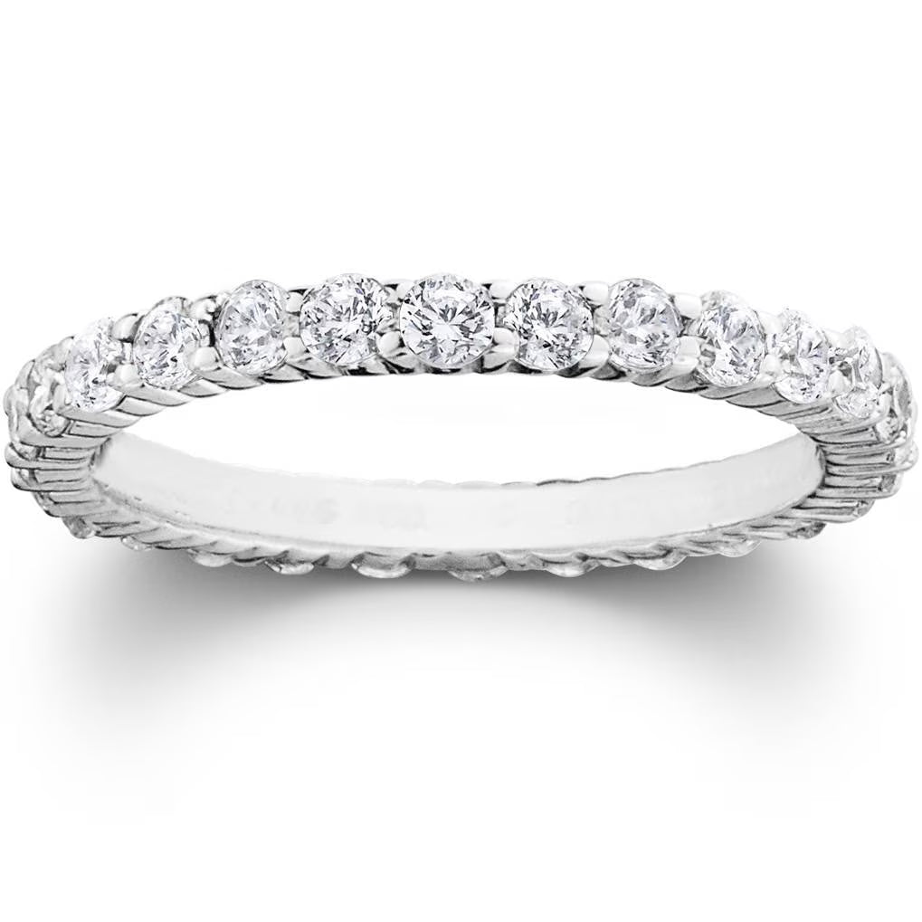 14k White Gold Diamond Eternity Wedding Ring P554