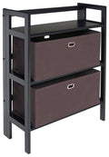 3-Pc Folding Bookcase with Fabric Basket Z65453